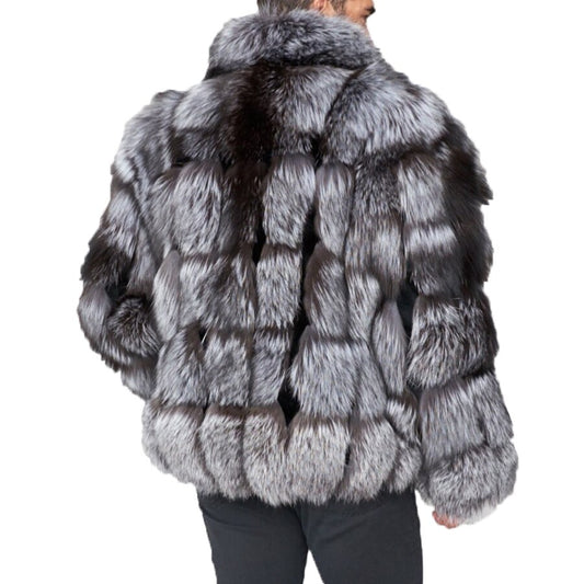 Real Fur Silver Fox Fur Big Bomber