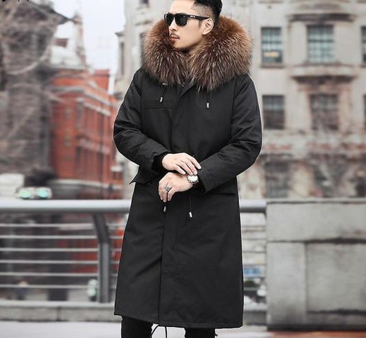 Real Fox Fur Lining and Thick Hooded Parkas Mid/XLong Coats