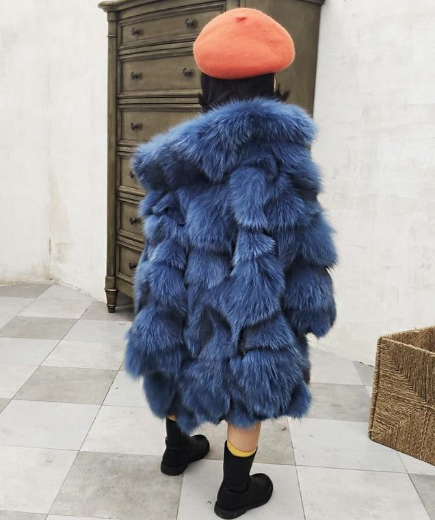 Genuine Fur Long Coats Children Fur Coats