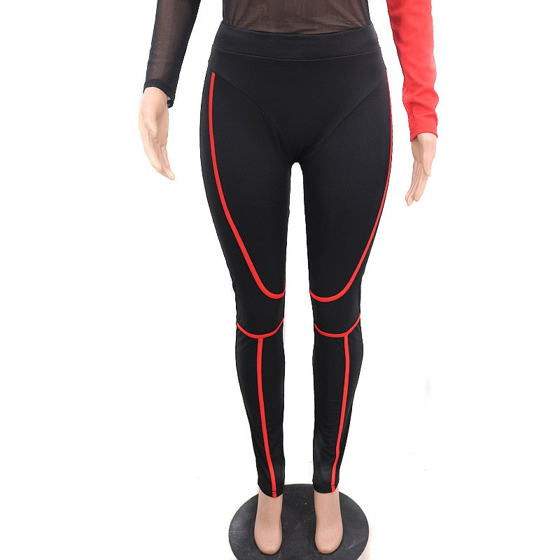 Mesh Color Sleeve Jumpsuits