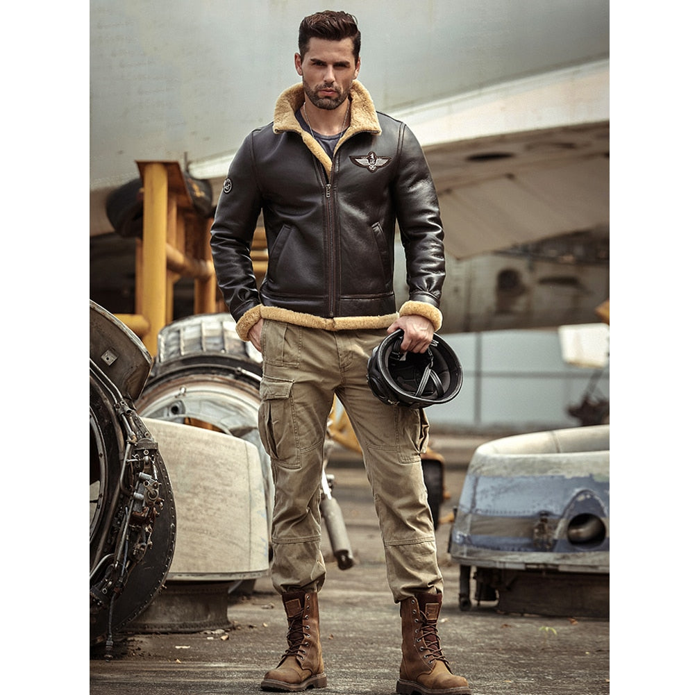 Genuine Leather Coat B3 Shearling Lining