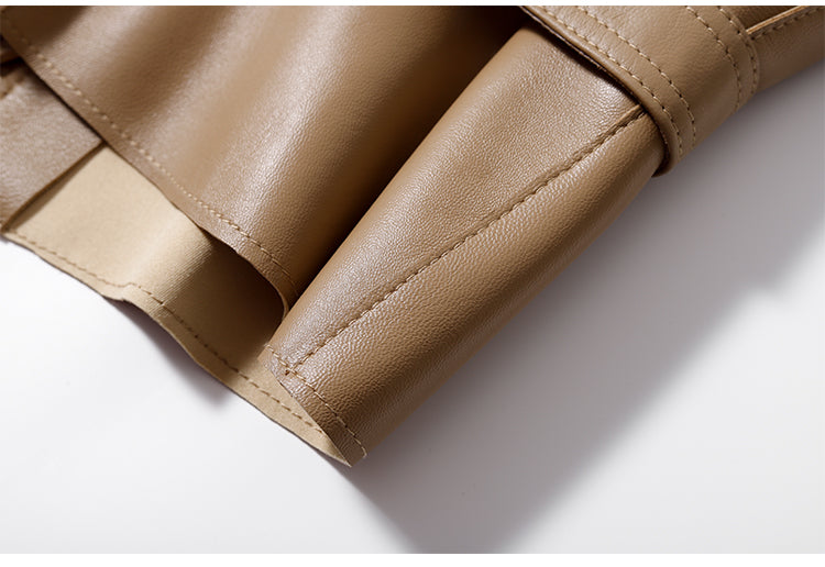 Genuine Leather Tube Strap Crop Tops