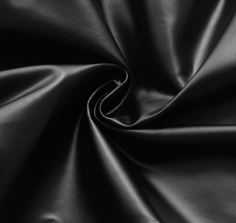 Black Pu Leather Halter Sleeveless Deep V Zipper Jumpsuit