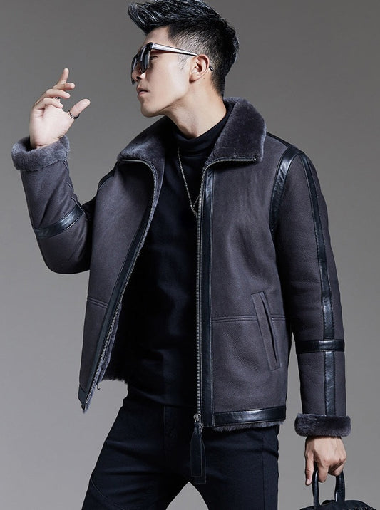 Genuine Leather Jackets Wool Collar & Liner
