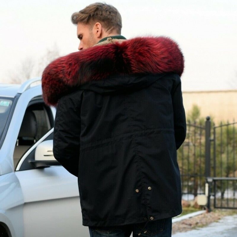 Rex Rabbit Fur Liner Fox Fur Parkas Waterproof Coats