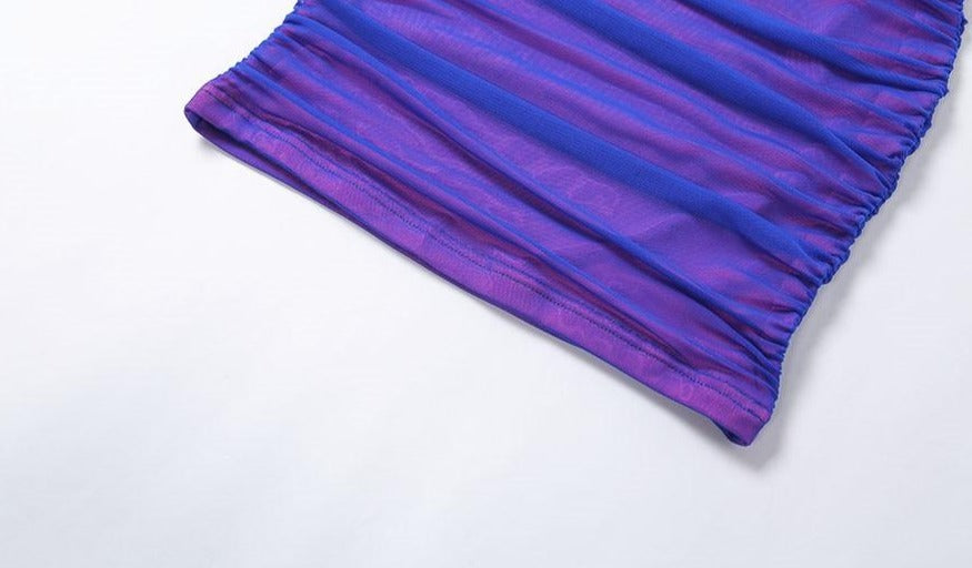 Reflective Sleeveless Halter Mini Dresses