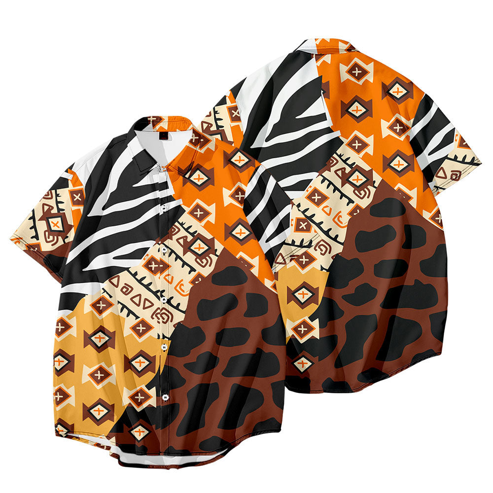 Cartoon Animal Print Button Ups