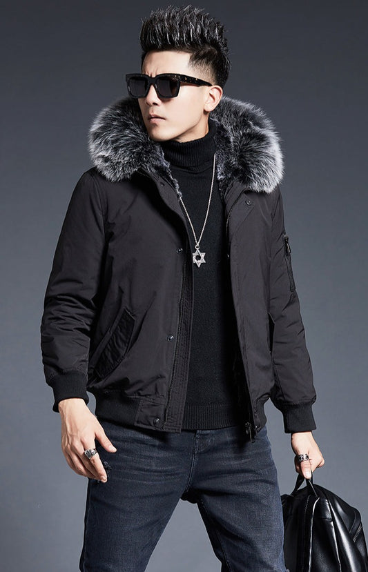 Genuine Leather Rabbit Fur Short Coats