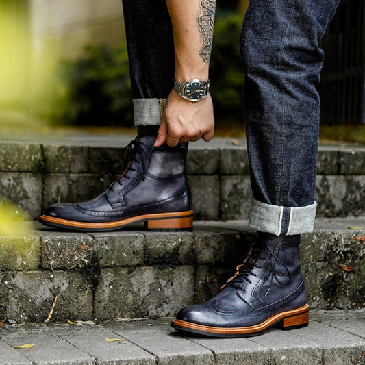 Genuine Leather Handmade Classic Ankle Boots