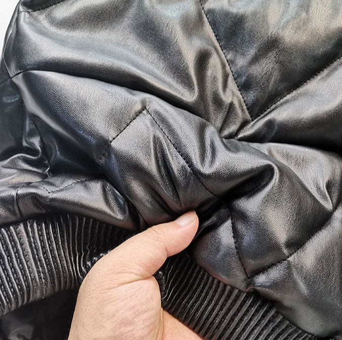 Genuine Leather Jacket Duck Down Bomber