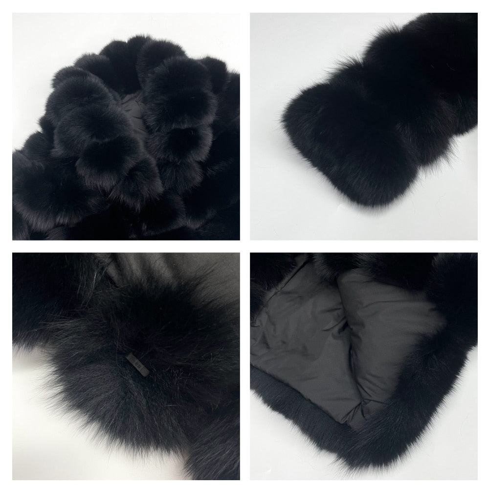 Big Collar Real Fox Fur Coats