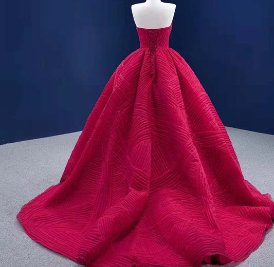 Candy Red Pleated Tulle Sleeveless Mermaid Gown