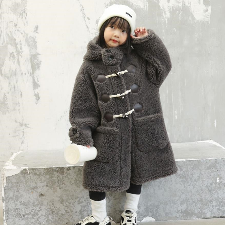 Genuine Shearing Lambs Wool Coats For Boys/Girls