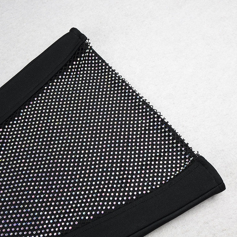 Off Shoulder One Sleeve Mesh Wide Leg Jumpsuits