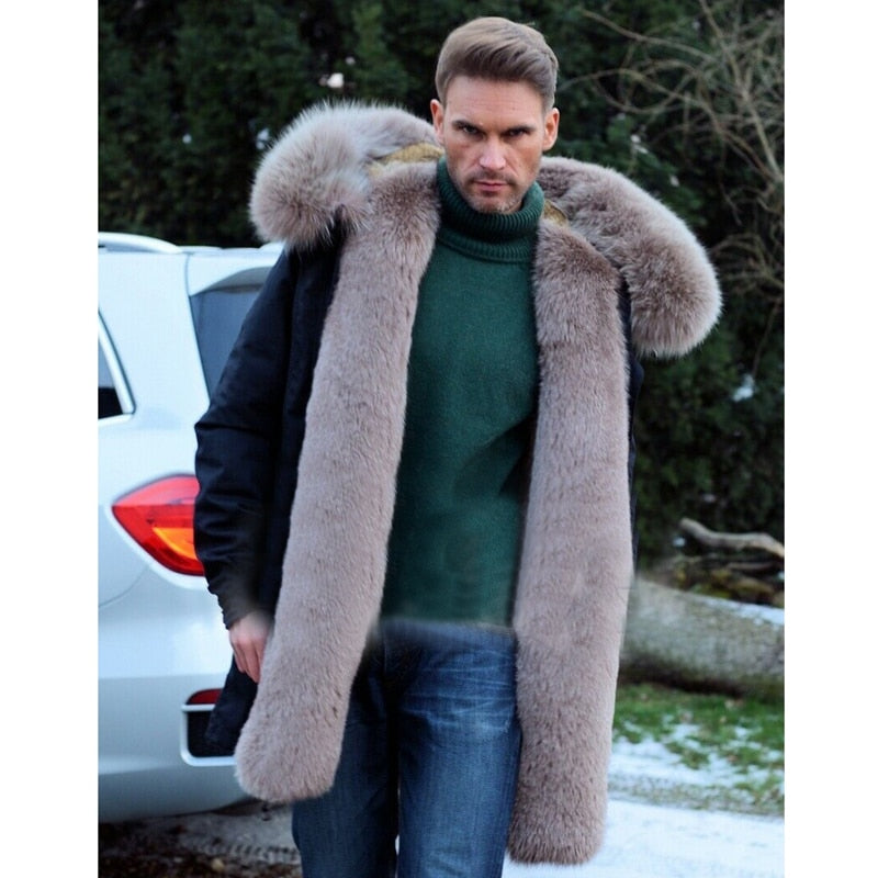 Rex Rabbit Fur Liner Fox Fur Collar/Parkas Waterproof Coat