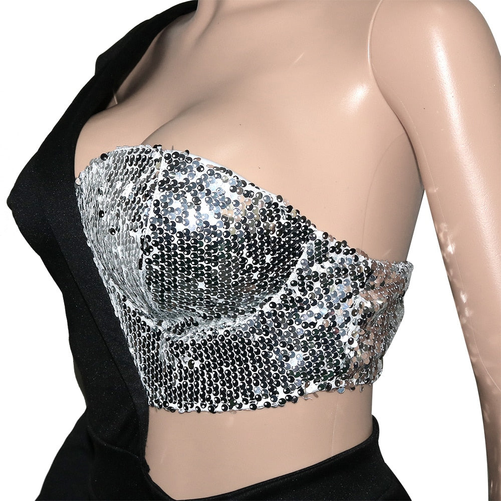 Half Blazer Sequin Rompers