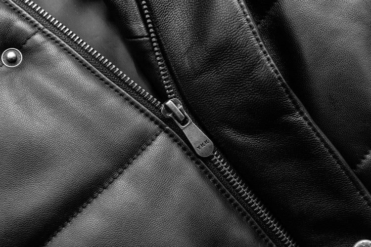 Genuine Leather Down Style Jacket