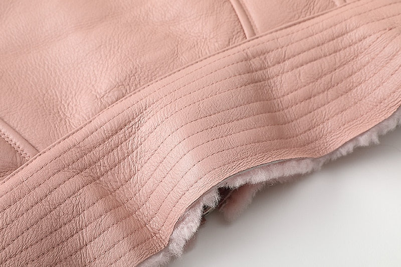 Genuine Leather Jackets Real Fur Collar MOTO Jackets