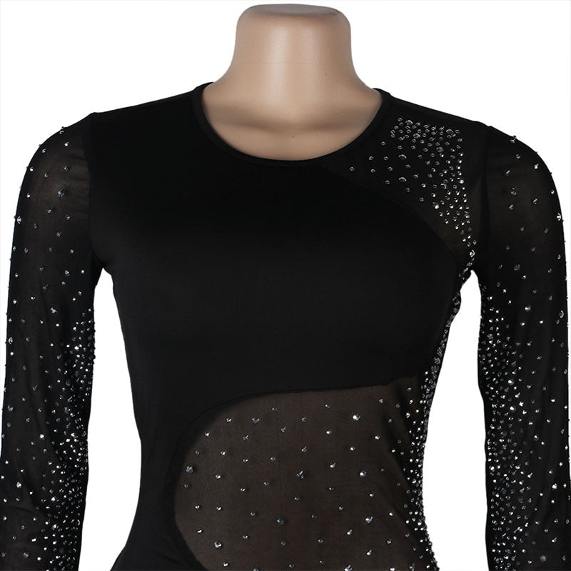 Sparkle See Through Maxi Skirt Jumpsuits