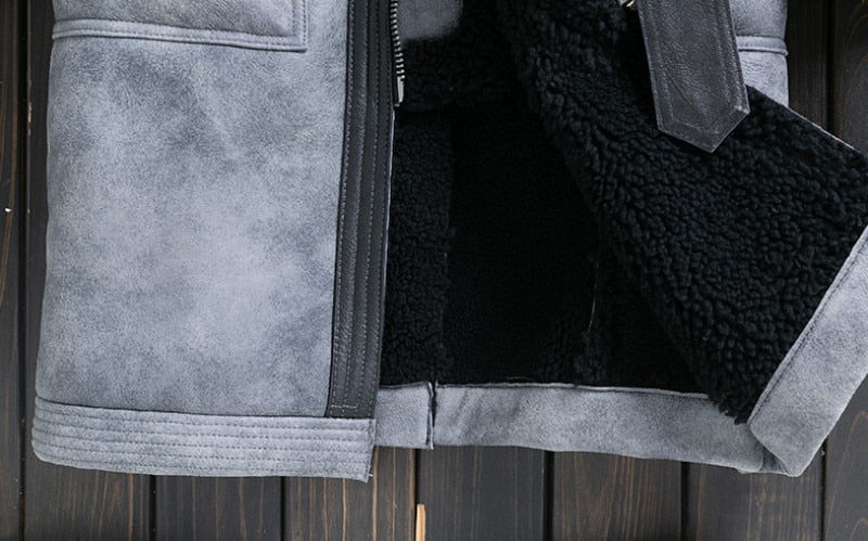 Genuine Leather Real Fur Shearling Overcoat