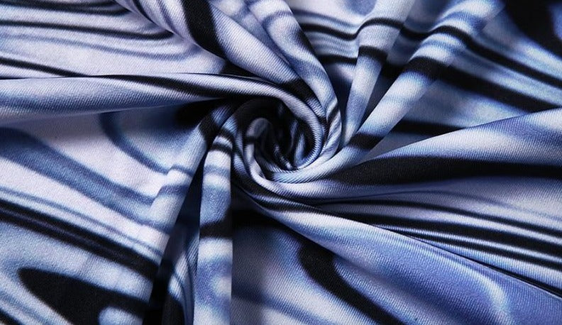 Tie Dye Long Sleeve Bodycon Mini Dresses