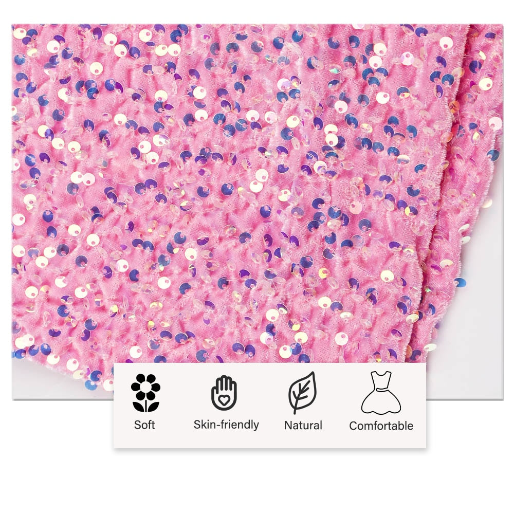 Pink Sequin Strapless Sleeveless Backless Maxi Dress