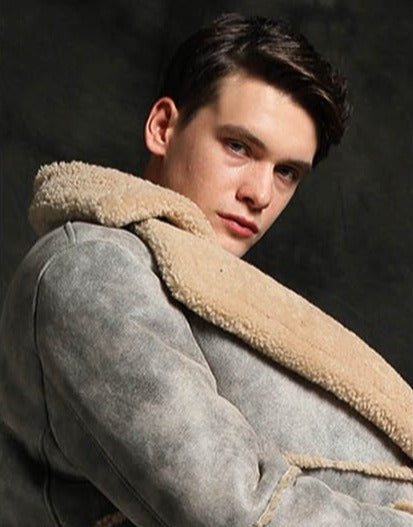 Jungle Brown Real Shearling Fur Long Coat