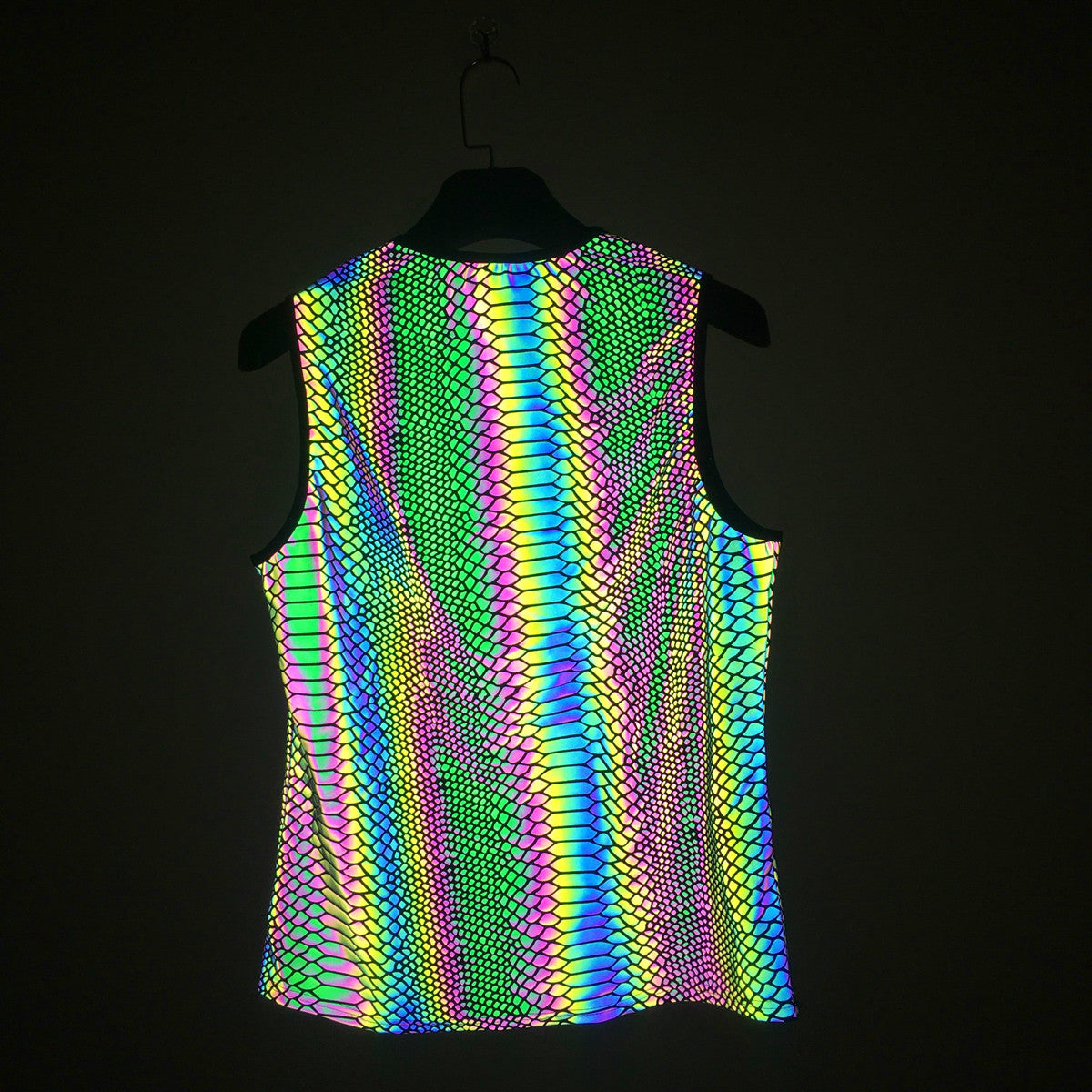 Rainbow Reflective Printed Sleeveless Shirts