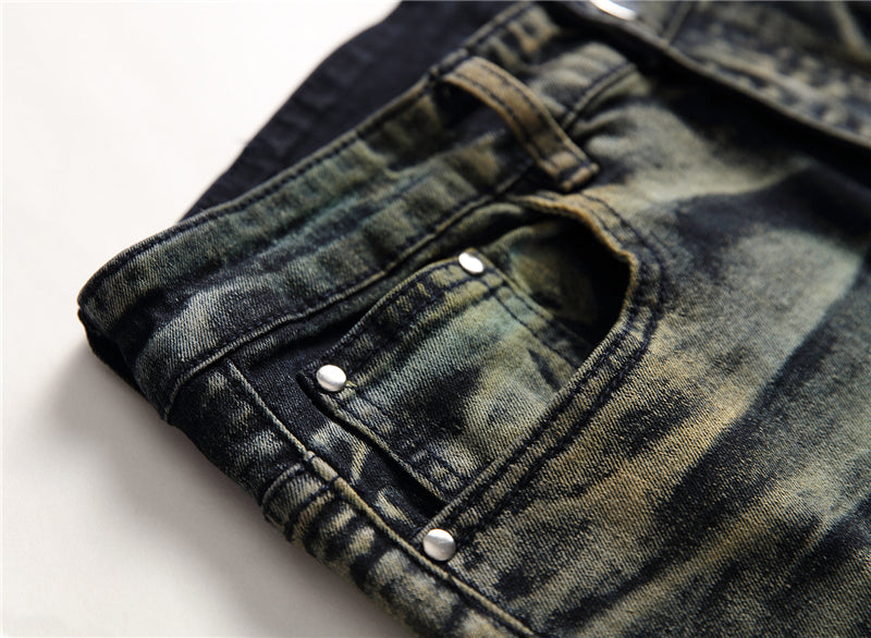 Multicolor Straight Lines Denim Jeans