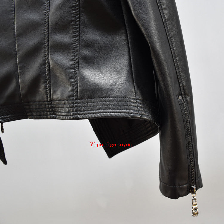 Pu Leather Slim Short Jackets