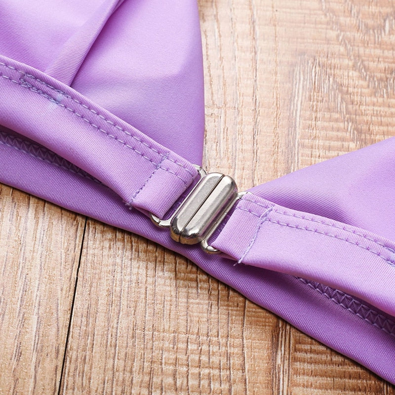 Triangle Push up High Waist Belt Bikinis