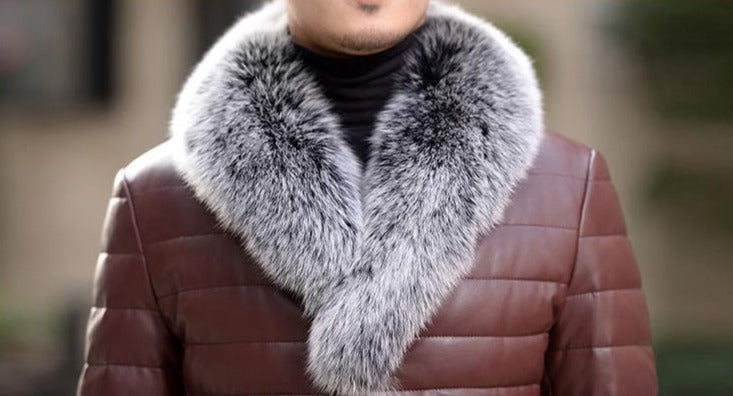 Genuine Leather Duck Down Fox Fur Coats