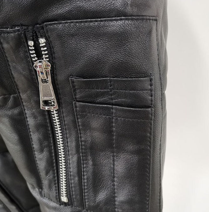 Genuine Leather Jacket Duck Down Bomber