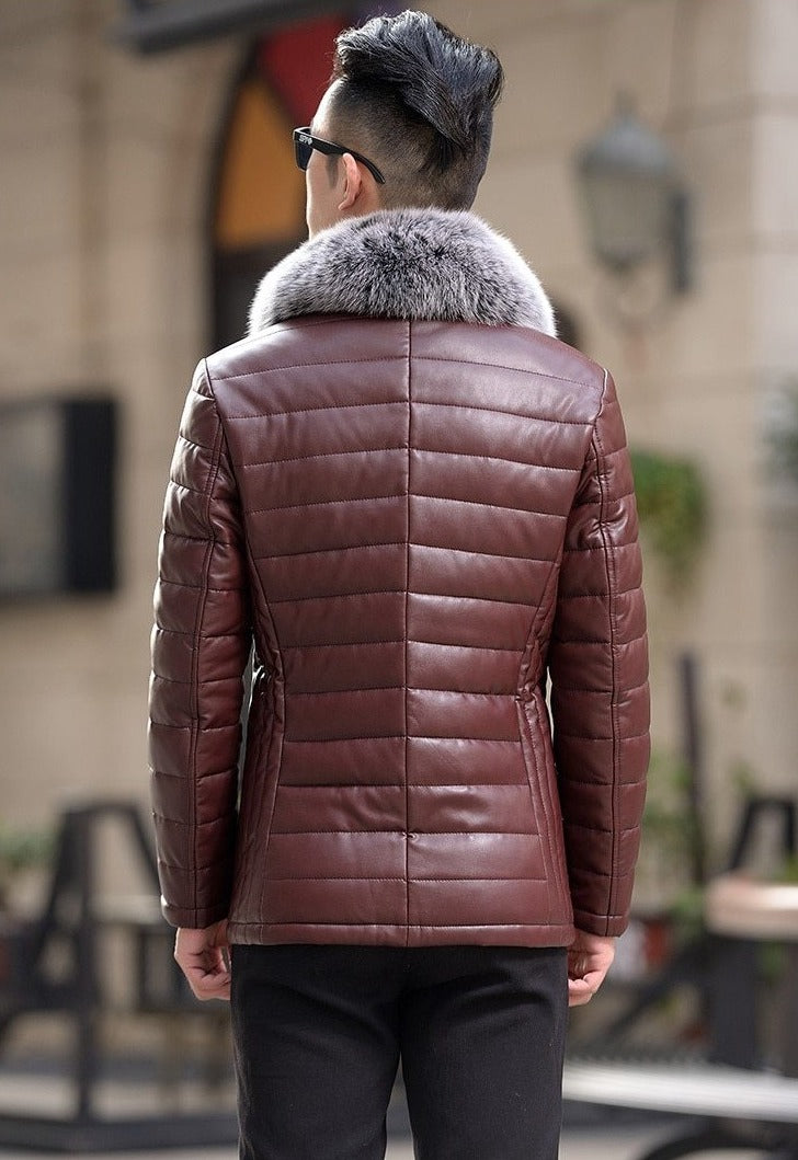 Genuine Leather Duck Down Fox Fur Coats