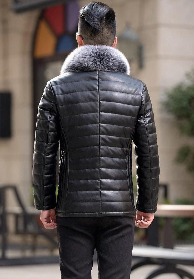 Genuine Leather Duck Down Fox Fur Coats