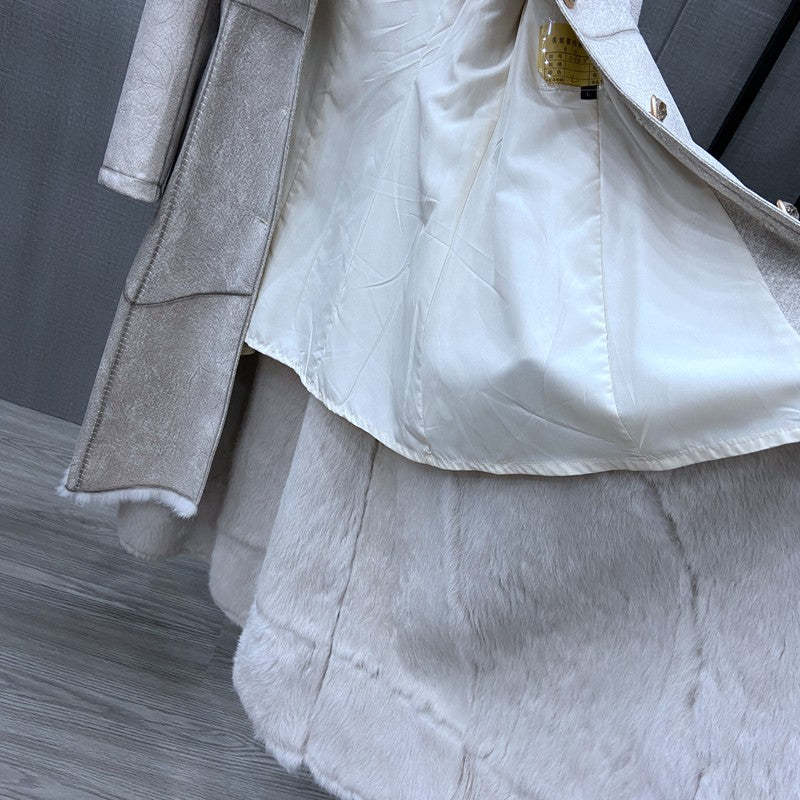 Genuine Leather Big Fur Collar & Fur Liner XLong Coats