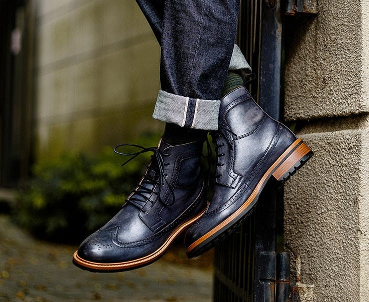 Genuine Leather Handmade Classic Ankle Boots