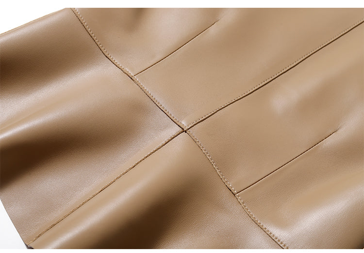 Genuine Leather Deep V Slim Vests