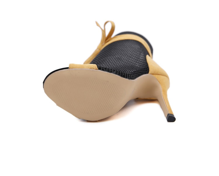 Peep-toe Stiletto Bandage Ankle Boots