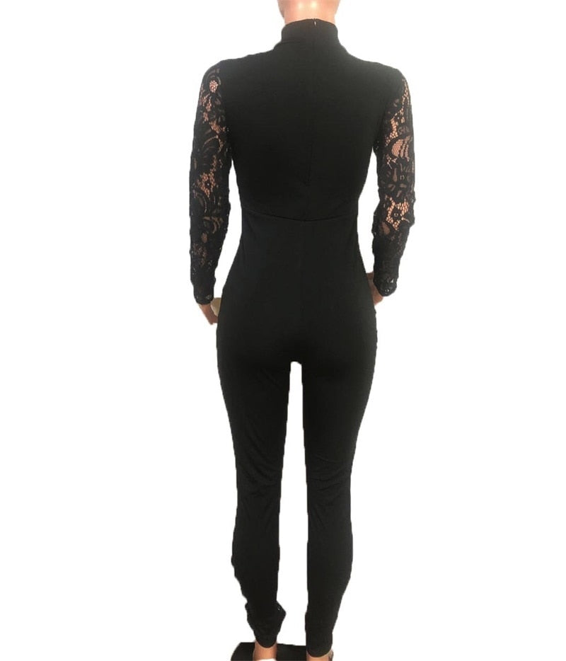 Flora Lace Bandage Baddie Jumpsuit