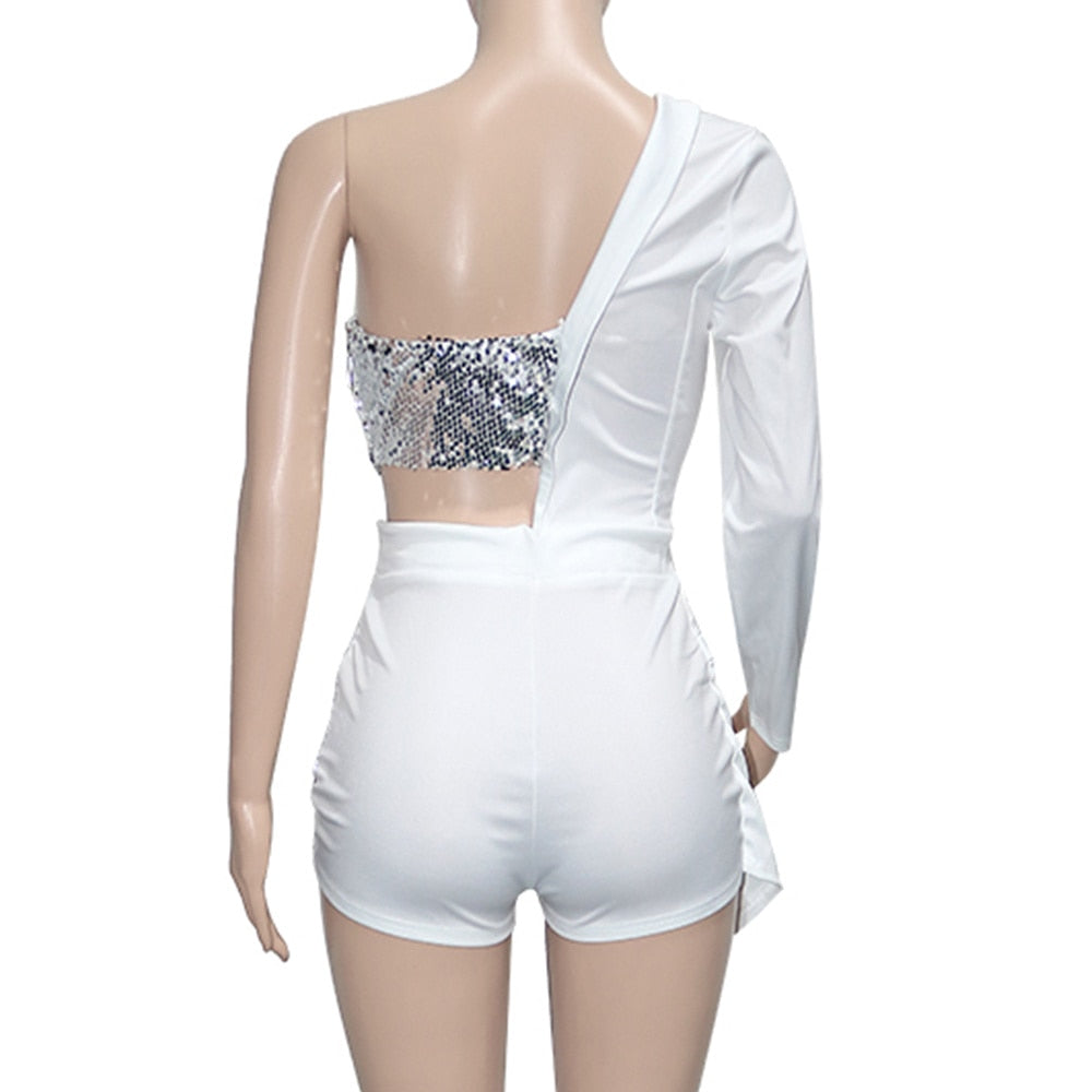 Half Blazer Sequin Rompers