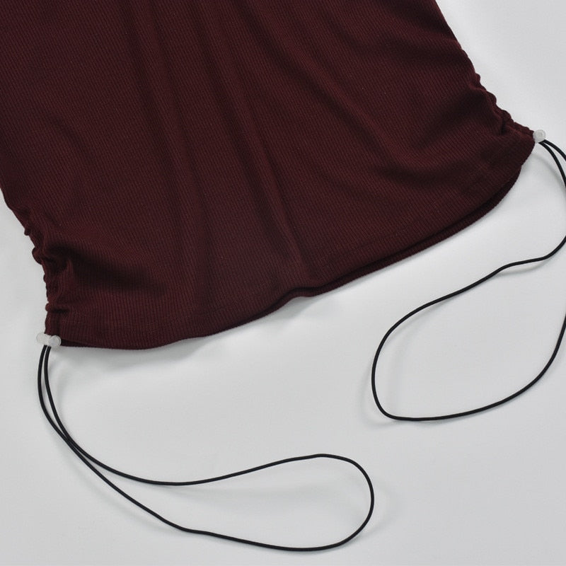Two Tone Hollow Belly Bodycon Mini Dresses