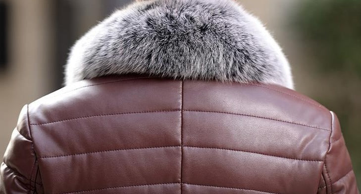 Genuine Leather Duck Down Fox Fur Coats