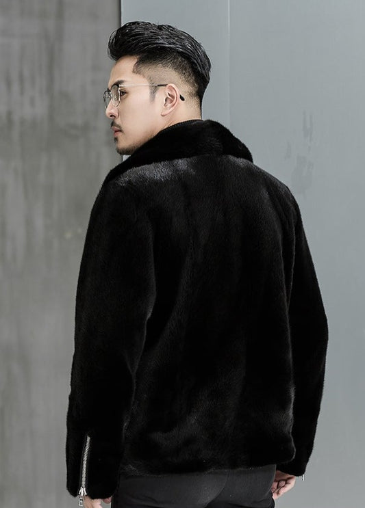 Black Genuine Mink Moto Luxx Jacket