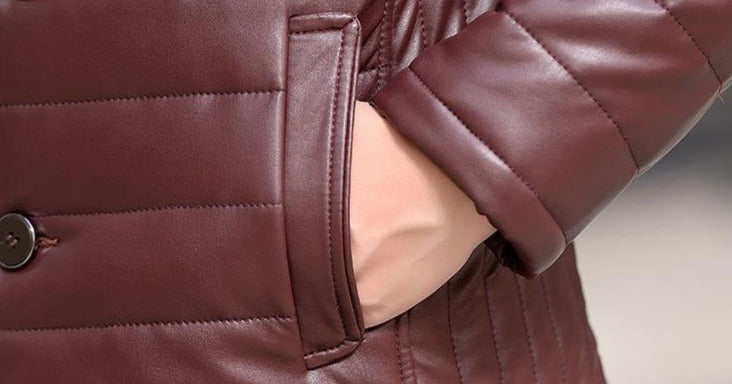 Genuine Leather Duck Down Fox Fur Coats