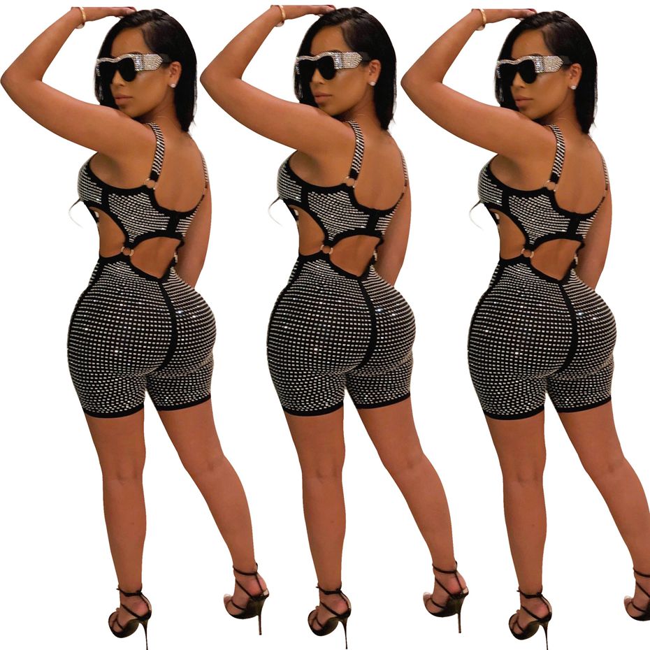 Shine Backless Bodycon Rompers