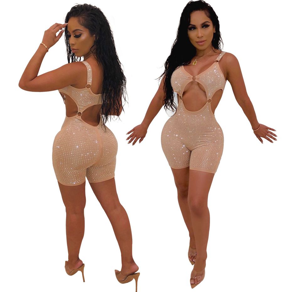 Shine Backless Bodycon Rompers