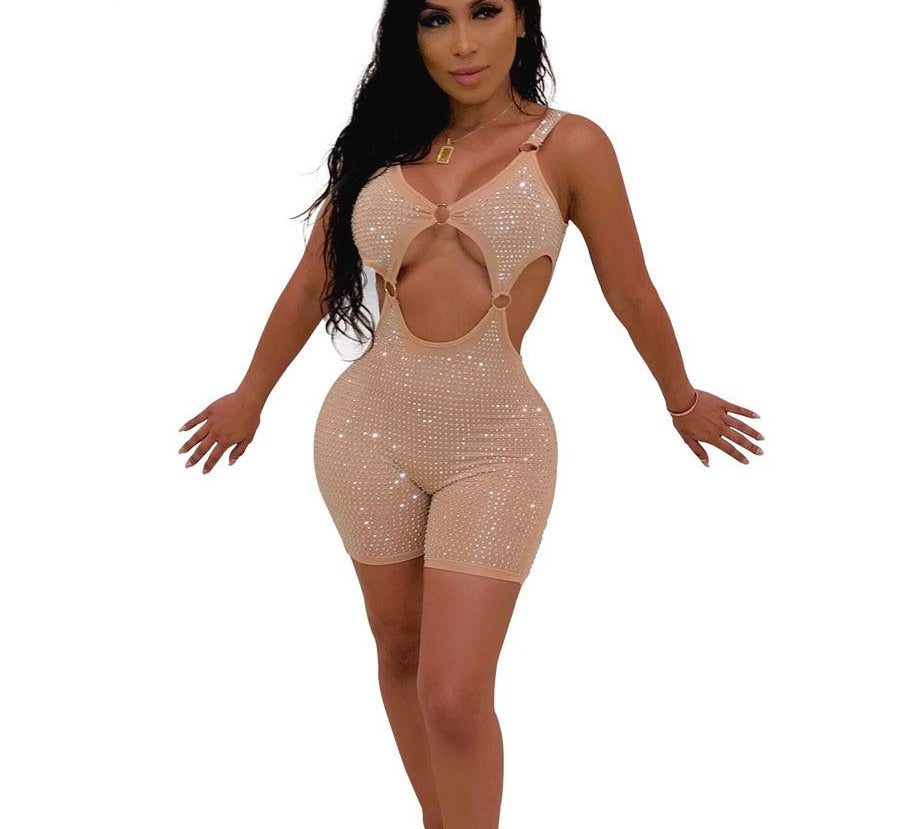 Shine Backless Bodycon Rompers