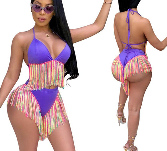 Colorful Long Tassel Bikini Sets