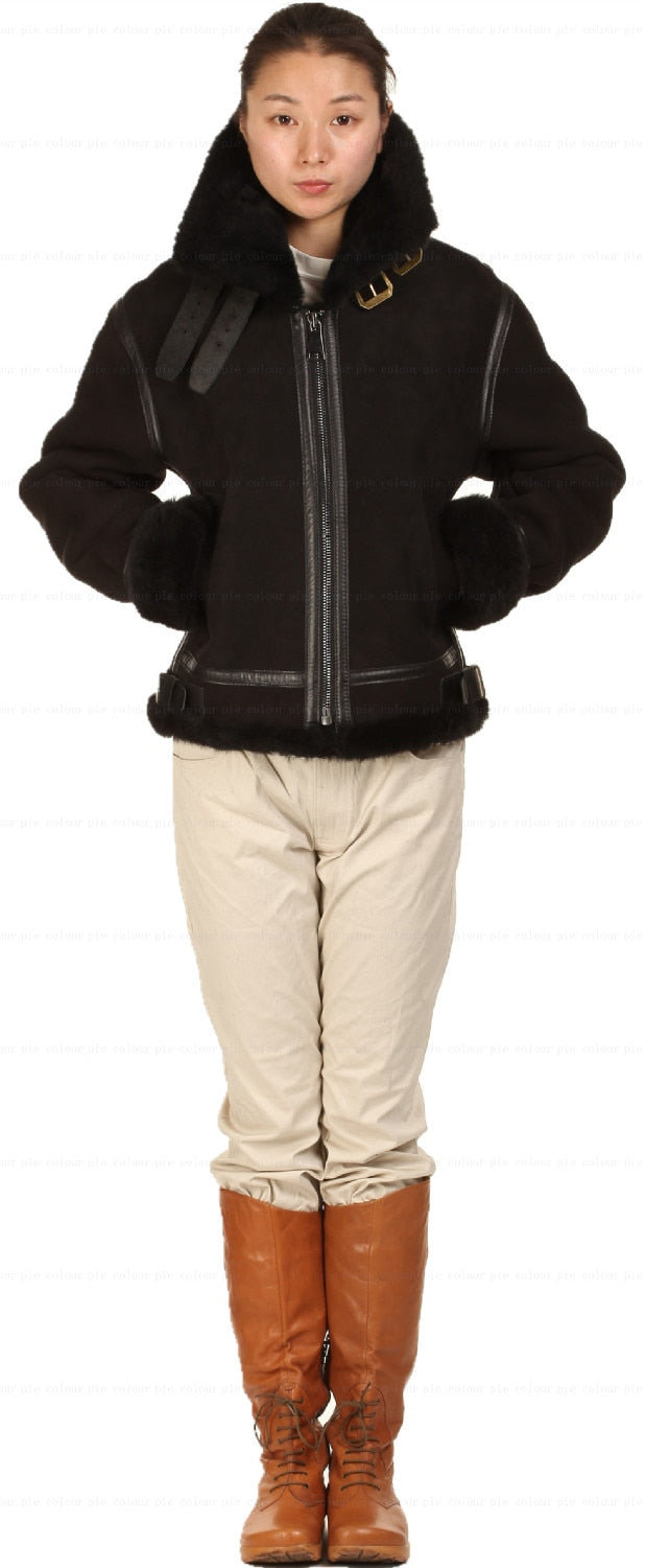 Genuine Leather Shearling Fur Lining and Trim Coats